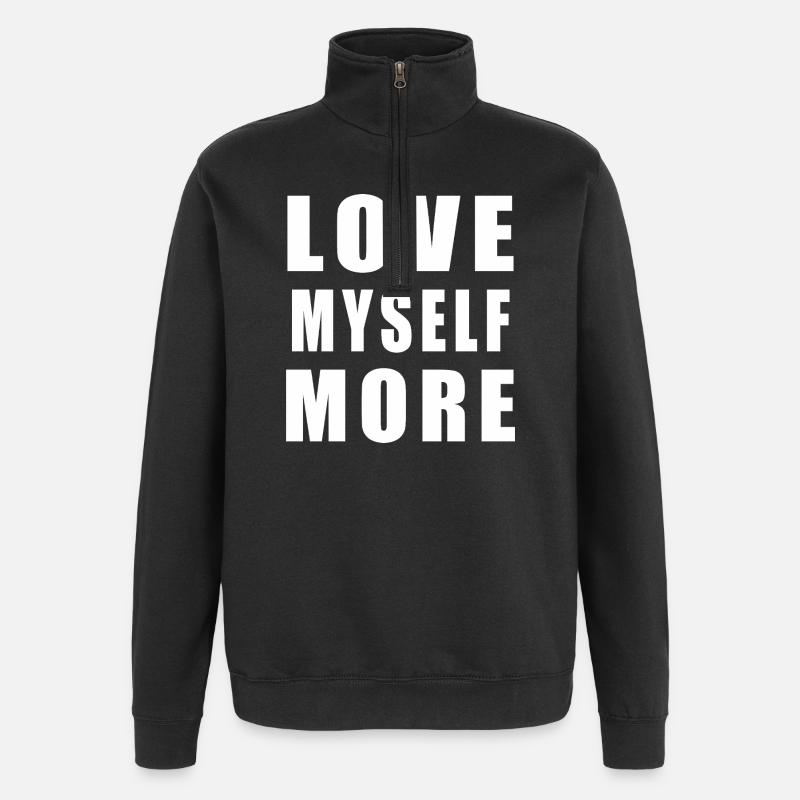 Je m’aime plus - Sweat à zip 1/4 - noir