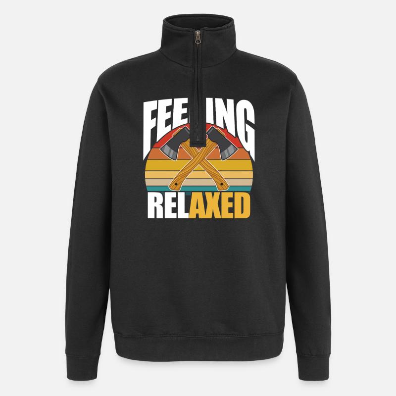 Sich entspannt fühlen - Quarter-Zip-Sweatshirt - Schwarz