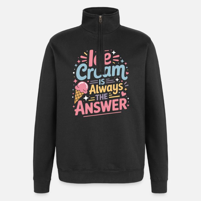 eiscreme Sprüche Eis Lustiges Kayak Geschenk - Quarter-Zip Sweatshirt - black