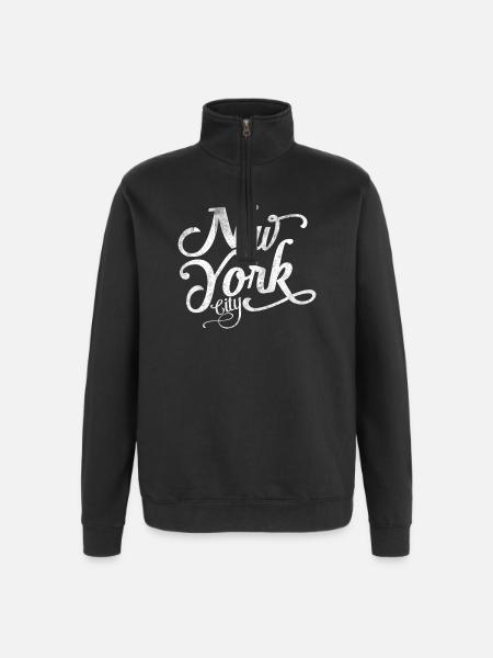 New York - Souvenir classique - Sweat à zip 1/4 - noir