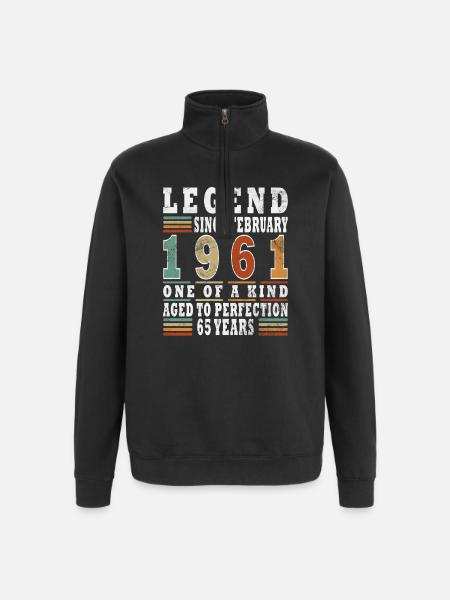Février 1961 Jubilé 1961 Légendes Février - Sweat à zip 1/4 - noir