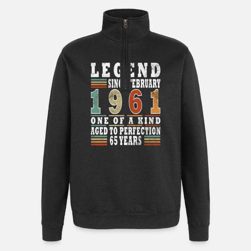 Février 1961 Jubilé 1961 Légendes Février - Sweat à zip 1/4 - noir