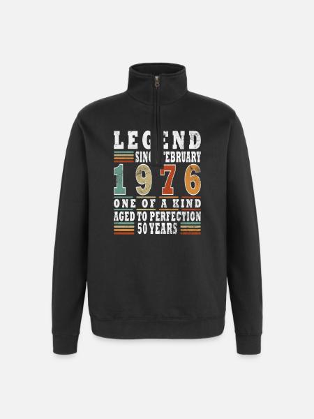Février 1976 Jubilé 1976 Légendes Février - Sweat à zip 1/4 - noir