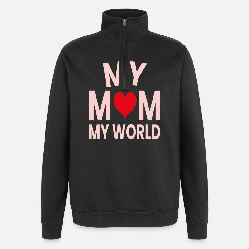 Meine Mutter, meine Welt - Quarter-Zip-Sweatshirt - Schwarz