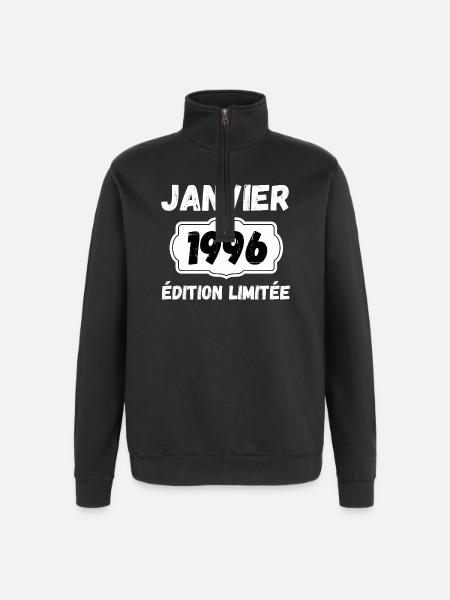 Janvier 1996 Édition Limitée Anniversaire - Sweat à zip 1/4 - noir