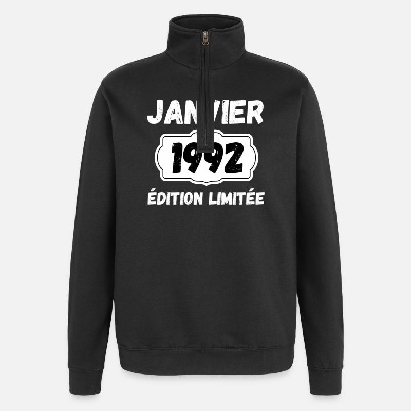 Janvier 1992 Édition Limitée Anniversaire - Sweat à zip 1/4 - noir