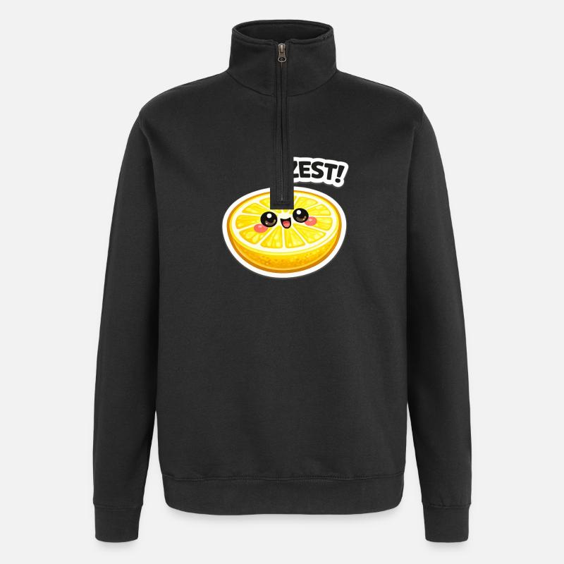 Zitrus Zest Sticker - Quarter-Zip-Sweatshirt - Schwarz