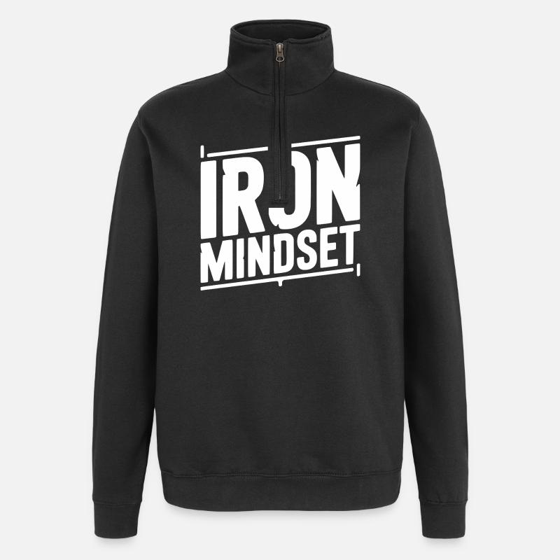 Eiserne Denkweise - Quarter-Zip-Sweatshirt - Schwarz
