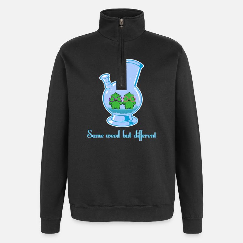 Même weed mais différent - Sweat à zip 1/4 - noir