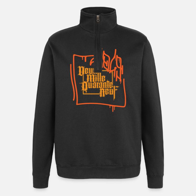 logo2049 - Sweat à zip 1/4 - noir