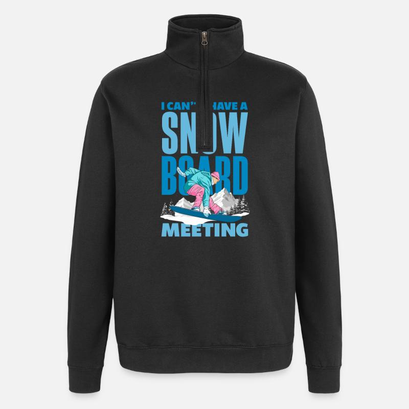 Snowboarden Snowboardtreffen Sessellift - Quarter-Zip-Sweatshirt - Schwarz