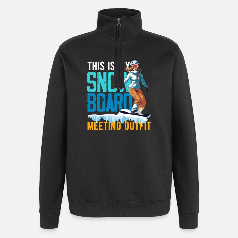 Snowboarden Snowboardtreffen Sessellift - Quarter-Zip-Sweatshirt - Schwarz