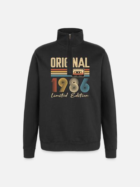 40-jähriges Jubiläum Originalgeschenk 1986 - Quarter-Zip-Sweatshirt - Schwarz