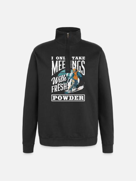 Snowboarding Snowboard Meeting Chairlift - Quarter-Zip Sweatshirt - black