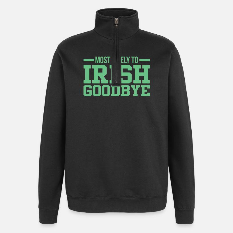 Höchstwahrscheinlich an irische Abschiede - Quarter-Zip-Sweatshirt - Schwarz