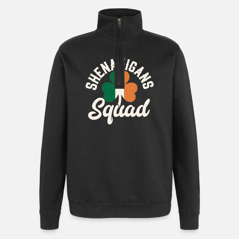 Conception du trèfle de l’équipe irlandaise - Sweat à zip 1/4 - noir