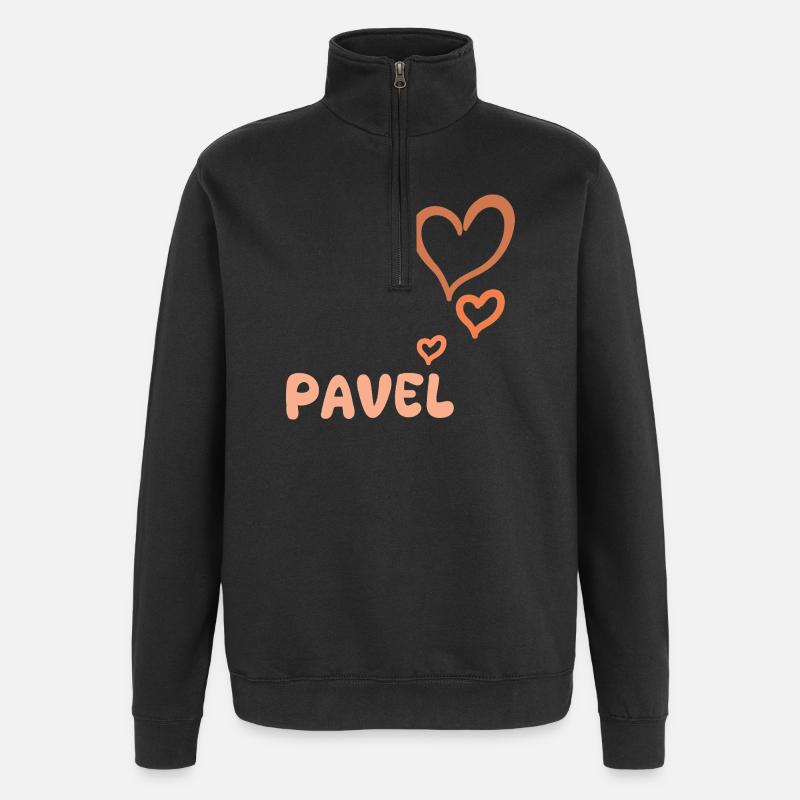 Pavel - Quarter-Zip-Sweatshirt - Schwarz