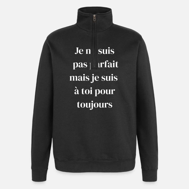 Eternal love despite flaws - Quarter-Zip Sweatshirt - black