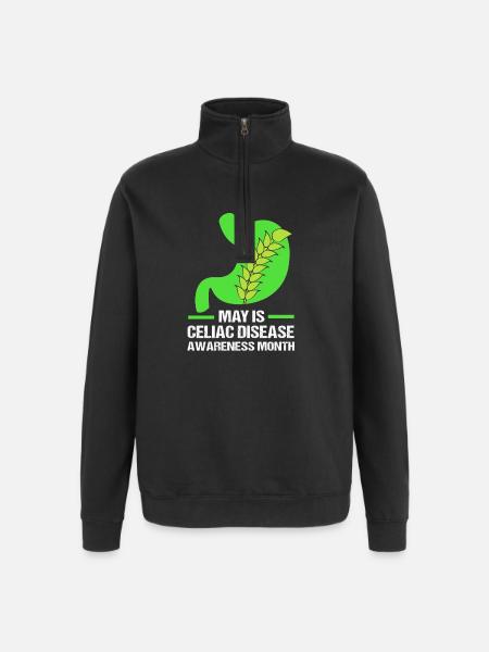 Glutenfrei Zöliakie - Quarter-Zip-Sweatshirt - Schwarz