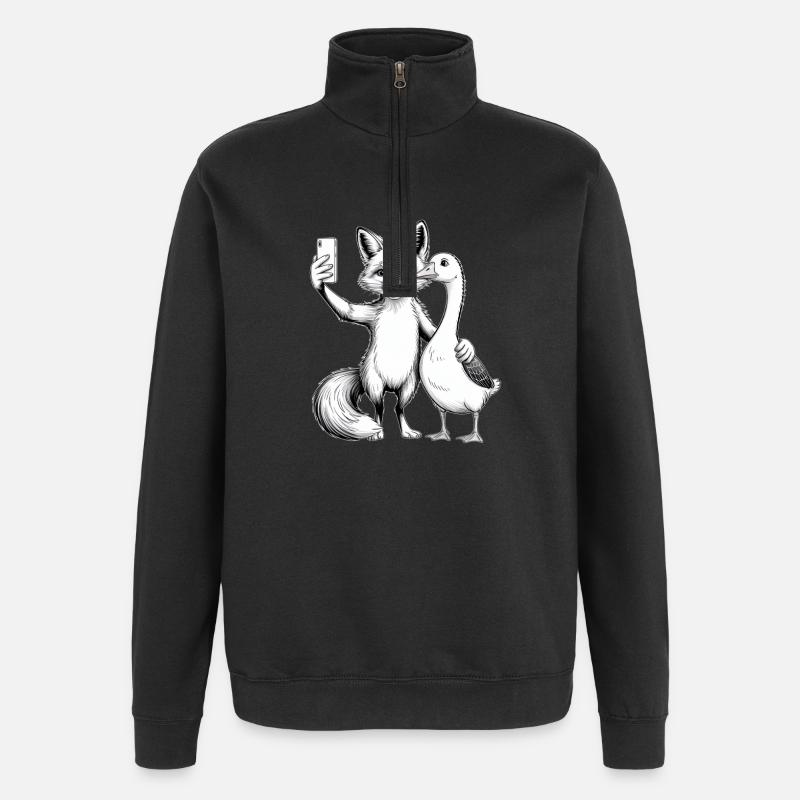 Fuchs und Gans - Quarter-Zip-Sweatshirt - Schwarz