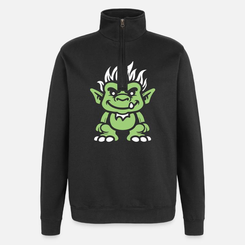 Troll  - Sweat à zip 1/4 - noir