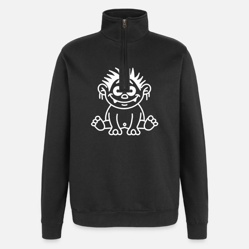 Troll  - Sweat à zip 1/4 - noir