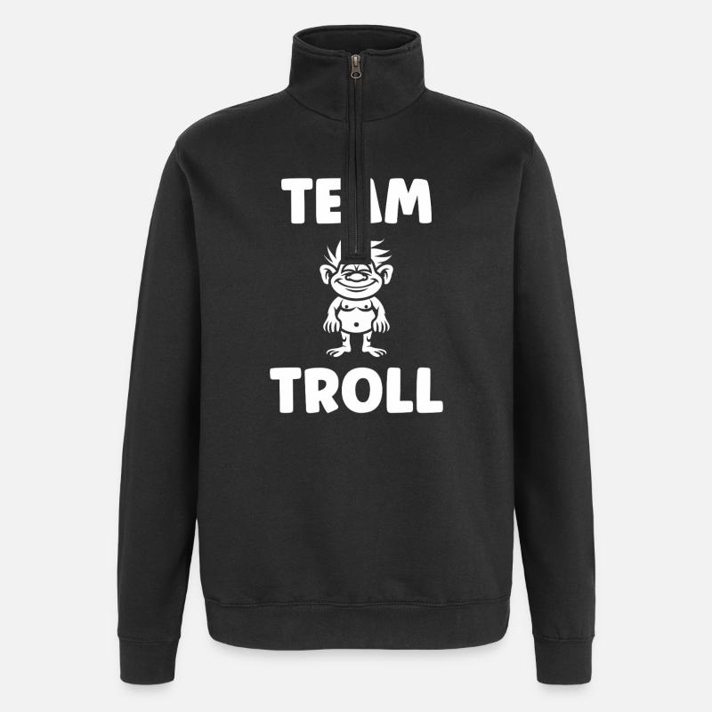 Troll  - Sweat à zip 1/4 - noir