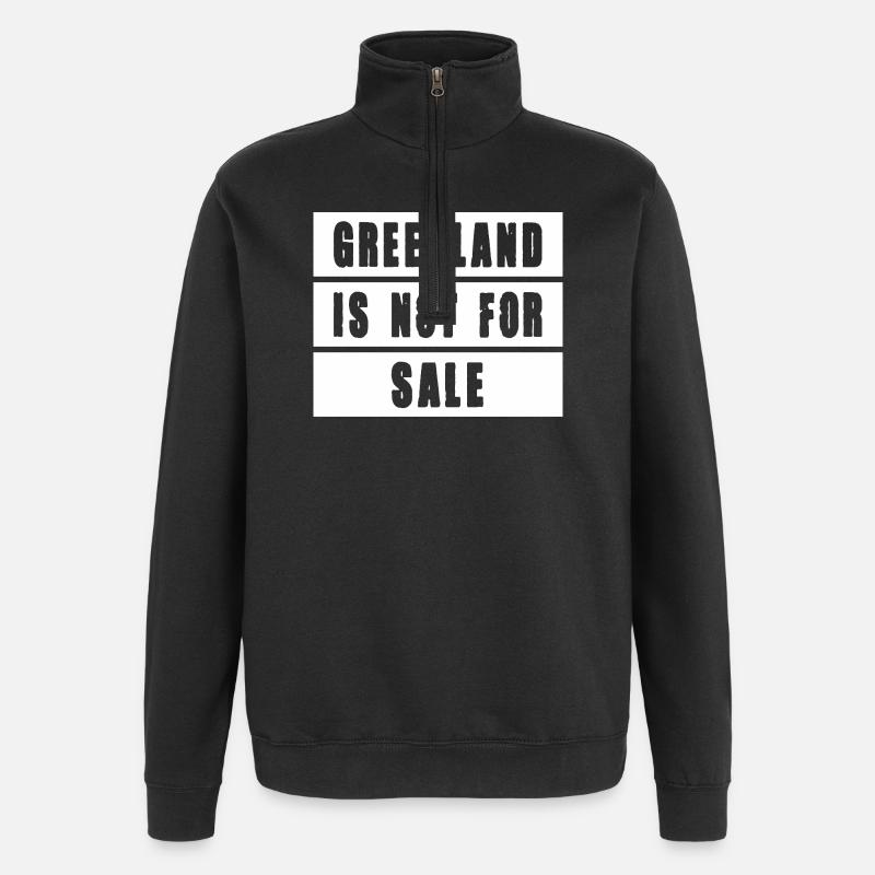 Le Groenland n’est pas à vendre - Sweat à zip 1/4 - noir