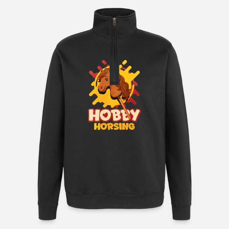 Hobby Horsing Pop Art Pferd - Quarter-Zip-Sweatshirt - Schwarz