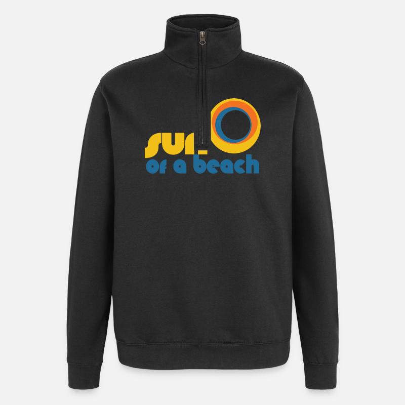 Sonne eines Strandes - Quarter-Zip-Sweatshirt - Schwarz