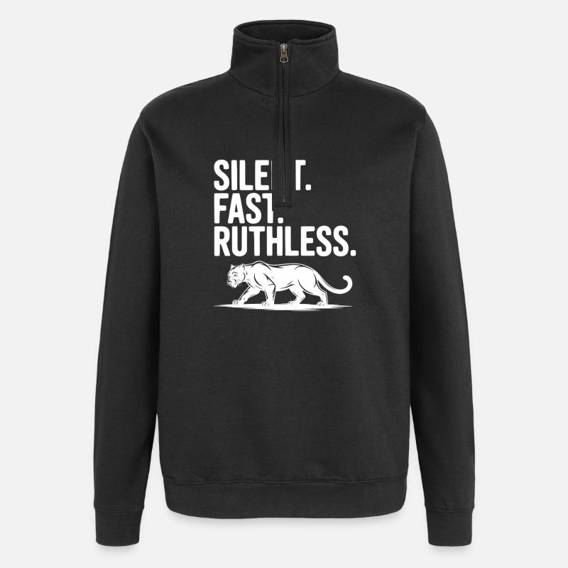 Silent. Fast. Ruthless. - Quarter-Zip Sweatshirt - black