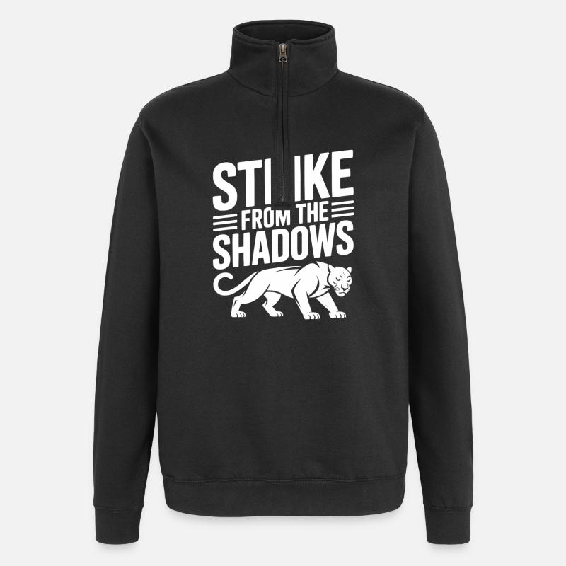 Frappe dans l’ombre - Sweat à zip 1/4 - noir