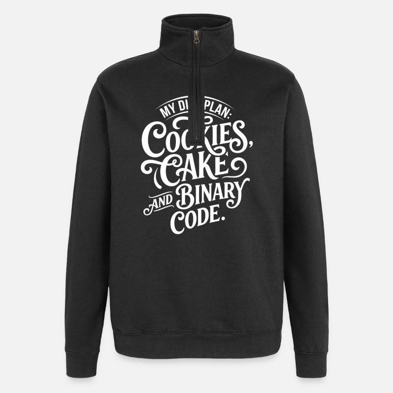 Cookies Cake Binary Code Design - Quarter-Zip Sweatshirt - black