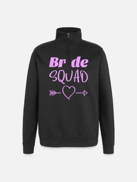 Bride Squad Heart Arrows Design - Quarter-Zip Sweatshirt - black