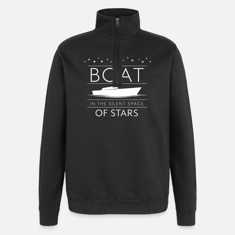 Nachtbootfahren Mit - Quarter-Zip-Sweatshirt - Schwarz