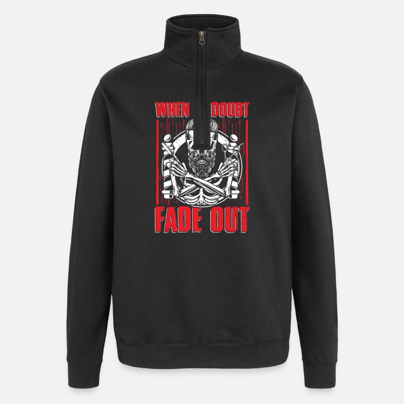 Skull Fade Out Graphic - Quarter-Zip Sweatshirt - black