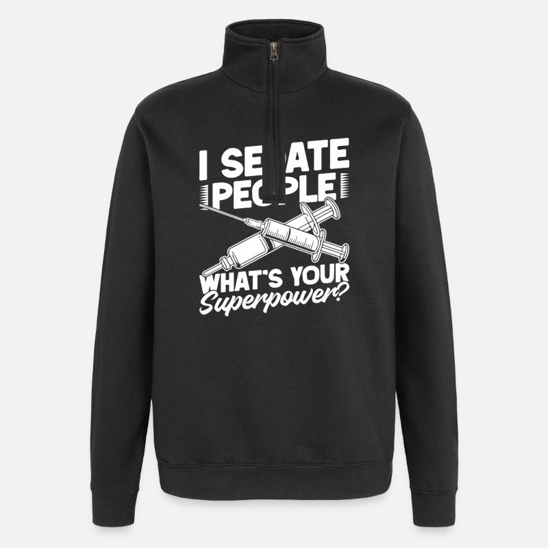 Anesthesiologist Your Superpower Anesthesia - Quarter-Zip Sweatshirt - black