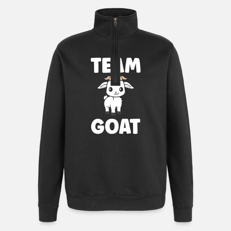 Team Goat Illustration Mignon - Sweat à zip 1/4 - noir