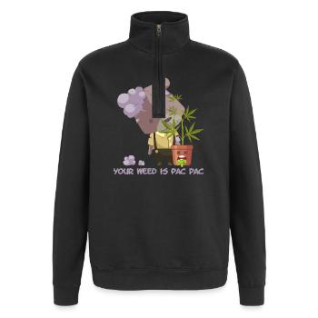 Your weed is pac pac - Quarter-Zip-Sweatshirt - Schwarz - Vorne - AI Model Female 172 light (172cm) & AI Model Male 178 dark (178cm)