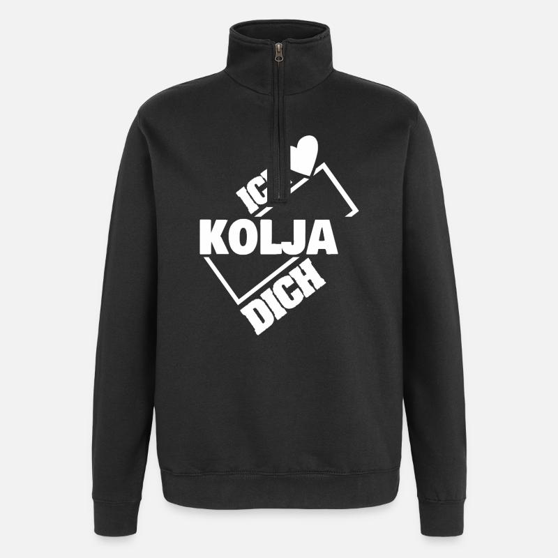 Cadeau pour Kolja - Sweat à zip 1/4 - noir