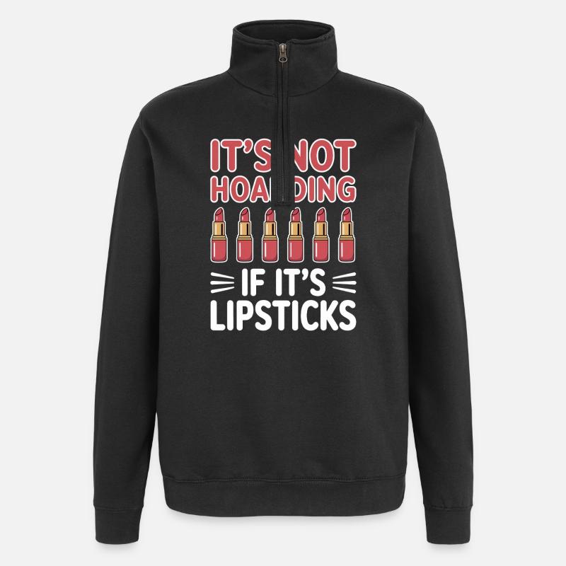 Présents drôles de rouge à lèvres - Sweat à zip 1/4 - noir