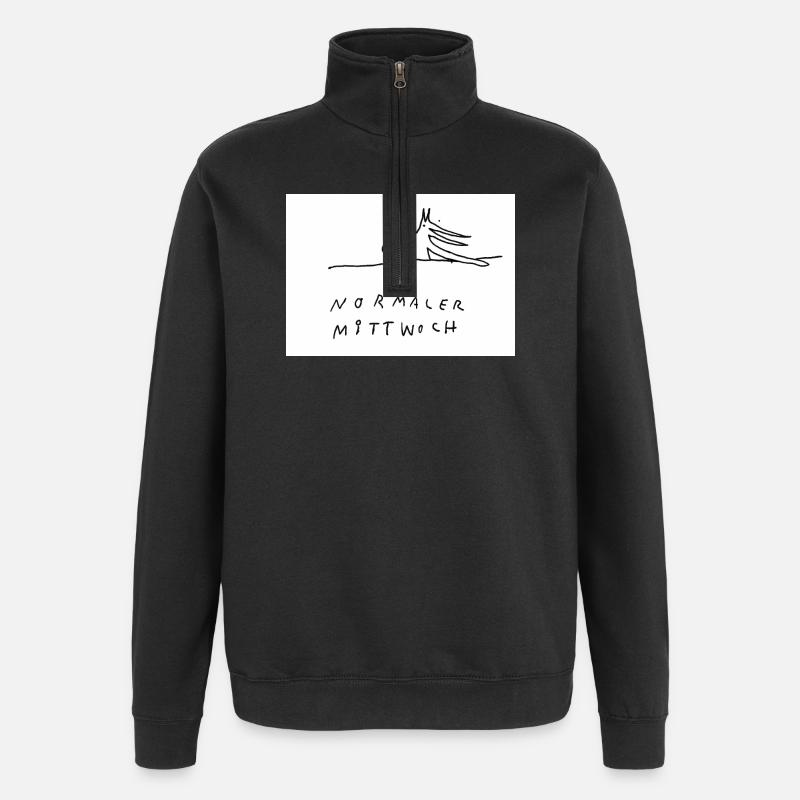normaler_Mittwoch - Sweat à zip 1/4 - noir