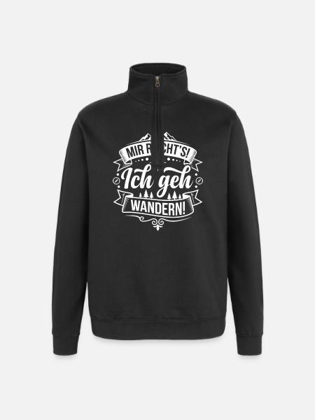 I Go Hiking Mountain Logo - Quarter-Zip Sweatshirt - black
