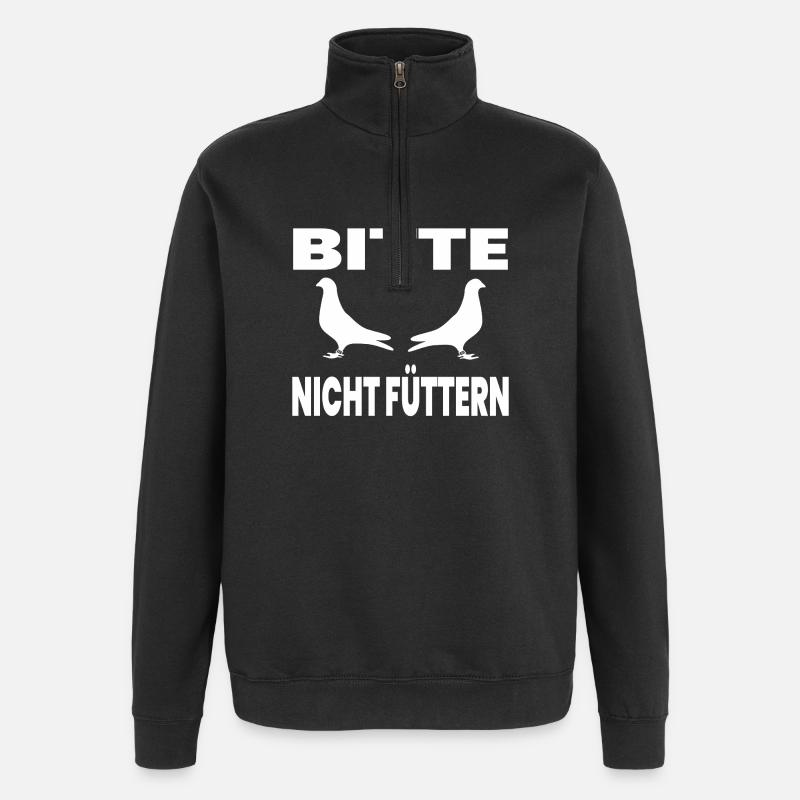 Tauben - Quarter-Zip-Sweatshirt - Schwarz
