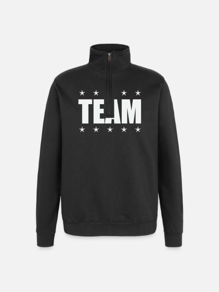Team with stars - Quarter-Zip Sweatshirt - black