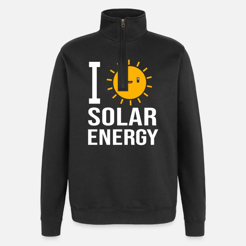 Solaire Durabilité Énergies renouvelables - Sweat à zip 1/4 - noir