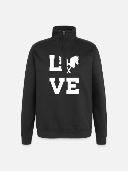 40 Hobby Horse Love - Quarter-Zip Sweatshirt - black