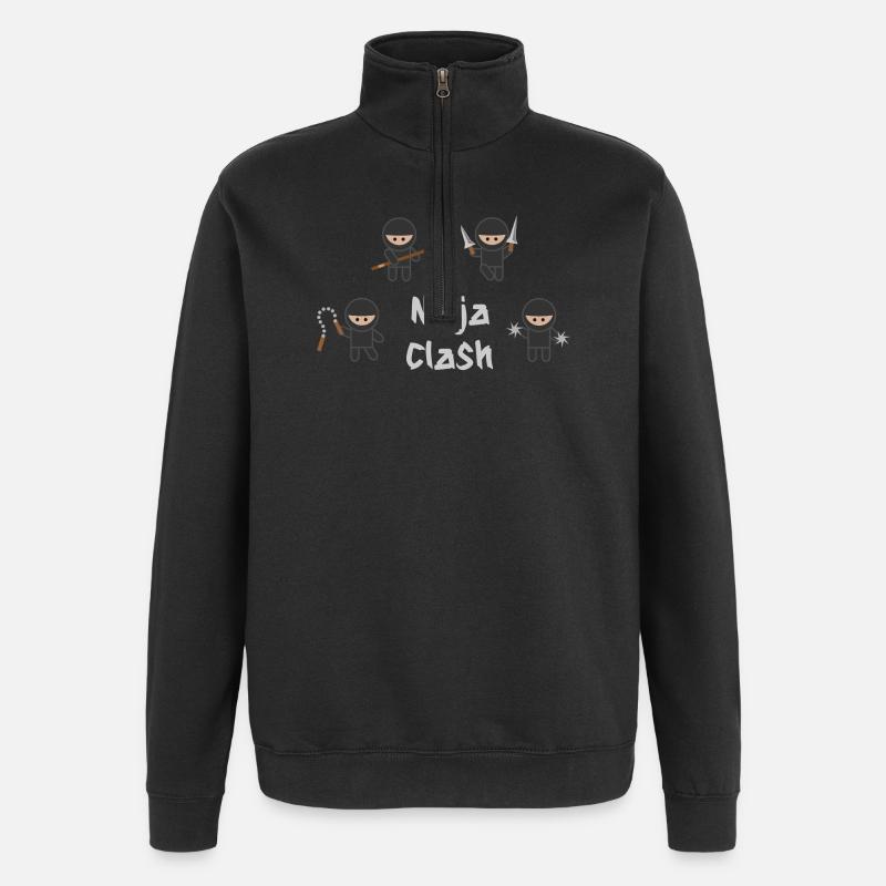 Ninja-Kampfsport-Training - Quarter-Zip-Sweatshirt - Schwarz