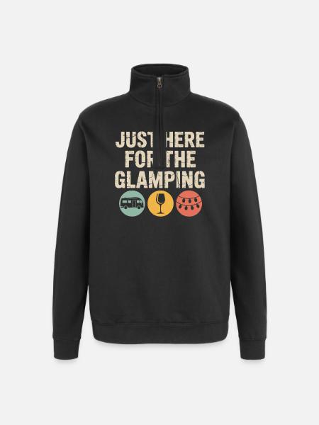 Nur zum Glamping hier - Quarter-Zip-Sweatshirt - Schwarz