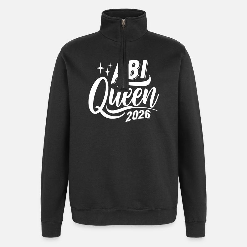 Abi Queen 2026 - Abitur - Spruch - Quarter-Zip Sweatshirt - black